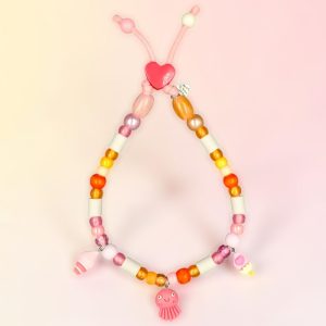 Collier phosphorescent pour chien Txipiroiak en perles céramiques EM, création artisanale PEPS4PETS®, avec paracorde phosphorescente de 4 mm, perles phosphorescentes, inspiration marine et fabrication à la main à Bayonne.